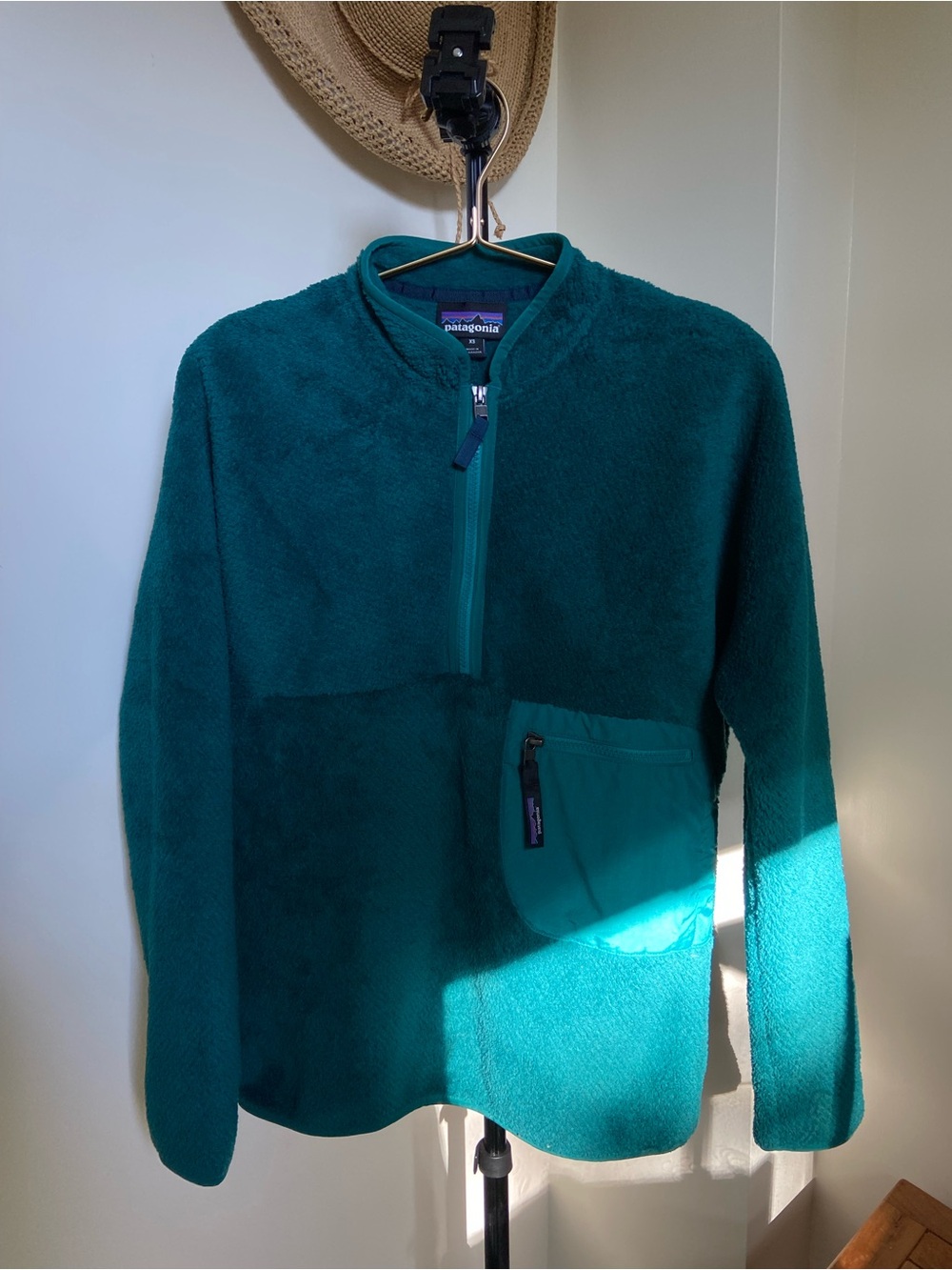 Patagonia Women Teal Half-Zip Fleece Pullover